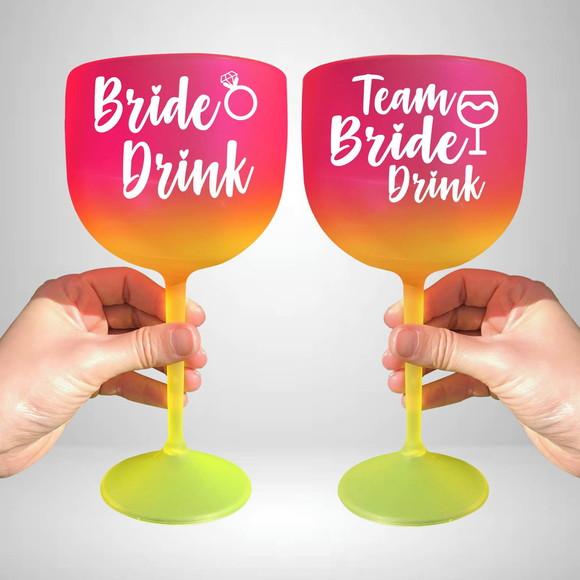 Taça de Gin Degradê Bride e Team Bride