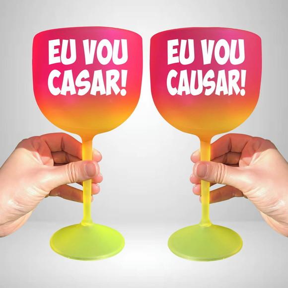 Taça de Gin Degradê Eu Vou Casar e Eu Vou Causar
