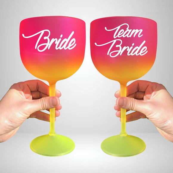 Taça de Gin Degradê Bride e Team Bride