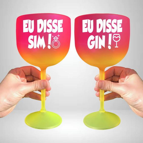 Taça de Gin Degradê Eu Disse Sim e Eu Disse Gin