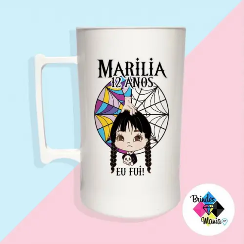 Caneca Acrilica Personalizada Wandinha 500ml