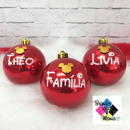 Bolas de Natal Personalizadas Mickey com Nome