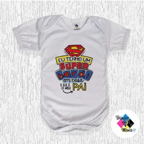 Body Bebe Personalizado Pai Super Heroi