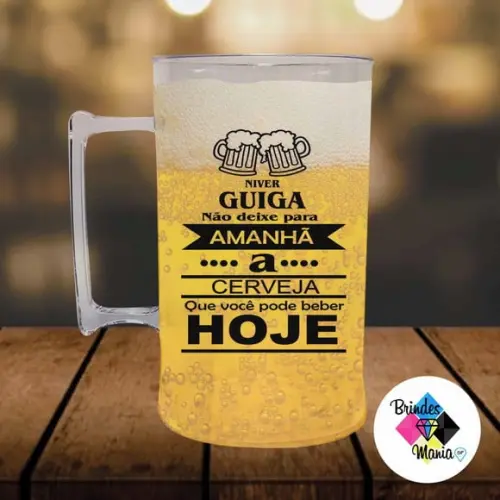 Caneca de Chopp Acrilica 500ml Personalizada Aniversario