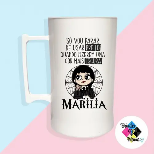 Caneca Acrilica Personalizada Wandinha 500ml