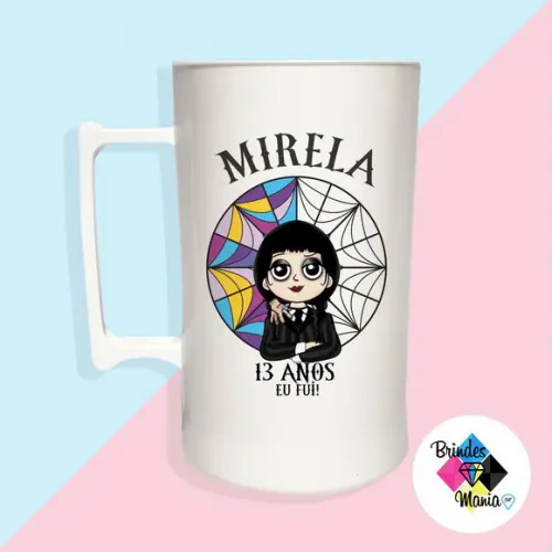 Caneca Acrilica Personalizada Wandinha 500ml
