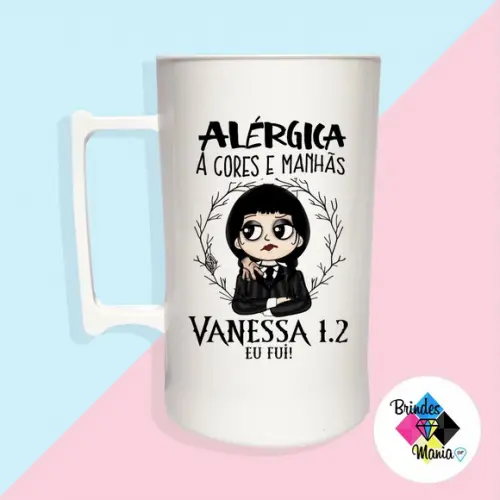 Caneca Acrilica Personalizada Wandinha 500ml