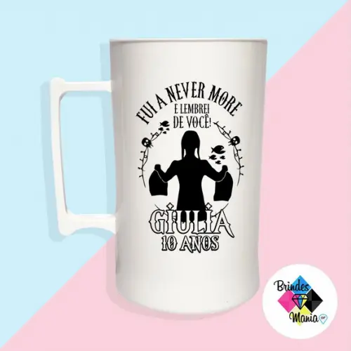 Caneca Acrilica Personalizada Wandinha 500ml