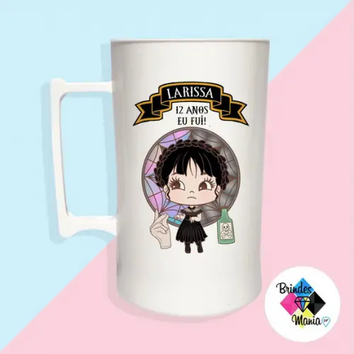 Caneca Acrilica Personalizada Wandinha 500ml