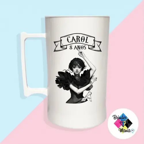 Caneca Acrilica Personalizada Wandinha 500ml