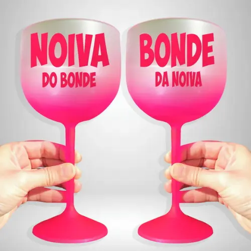 Taça de Gin Degradê Rosa Noiva do Bonde e Bonde da Noiva