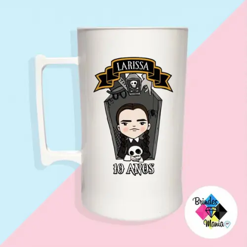 Caneca Acrilica Personalizada Wandinha 500ml