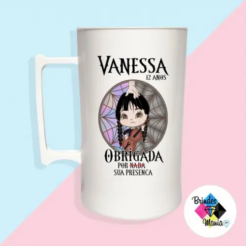 Caneca Acrilica Personalizada Wandinha 500ml