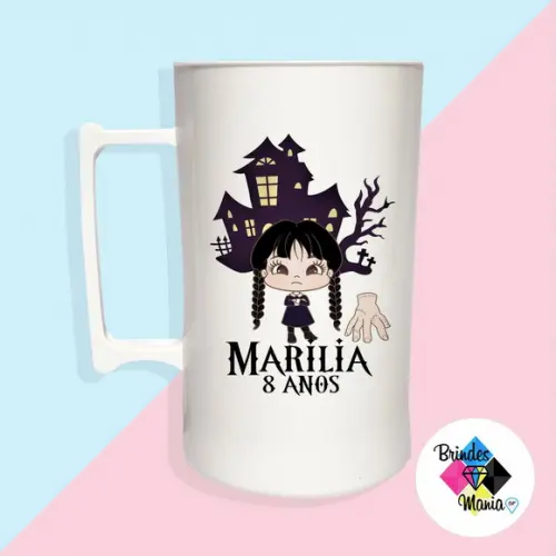 Caneca Acrilica Personalizada Wandinha 500ml