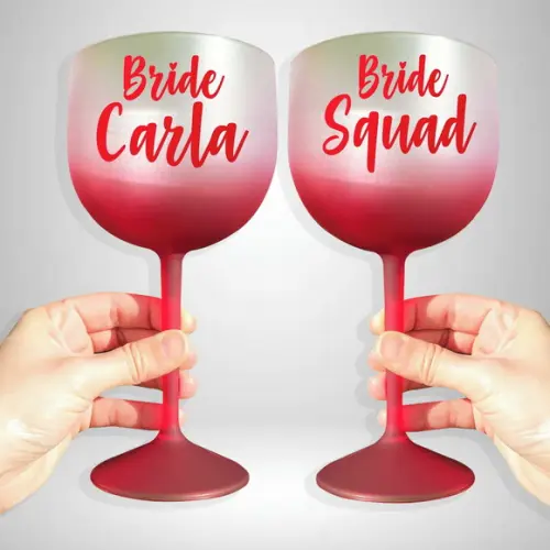 Taça de Gin Degradê Vermelha Bride e Team Bride