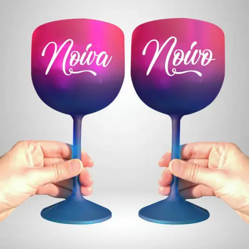 Taça de Gin Degradê Noiva e Noivo