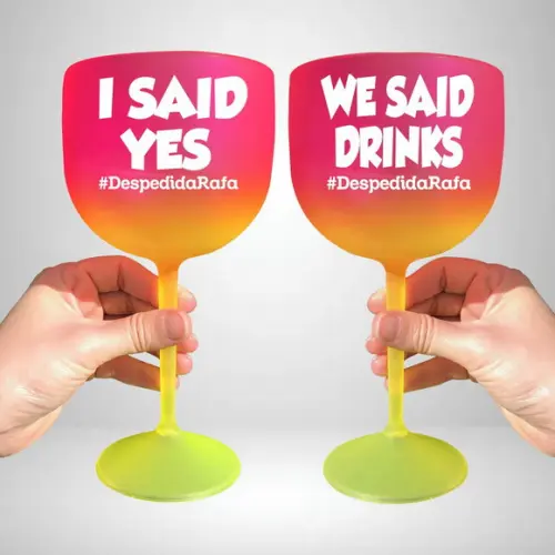 Taça de Gin Degradê I Said Yes e We Said Drinks