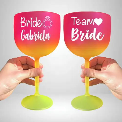 Taça de Gin Degradê Bride e Team Bride