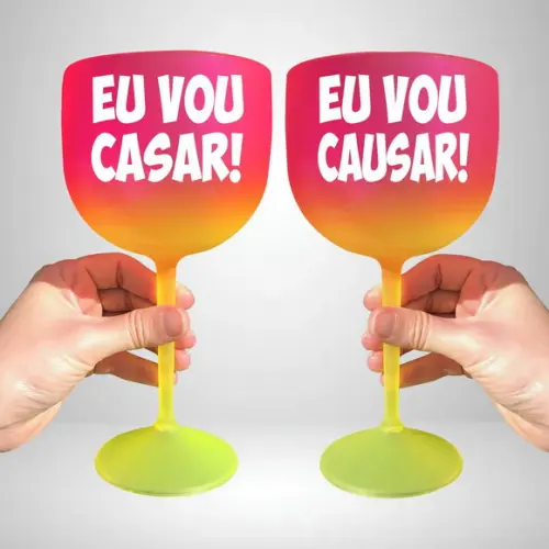 Taça de Gin Degradê Eu Vou Casar e Eu Vou Causar