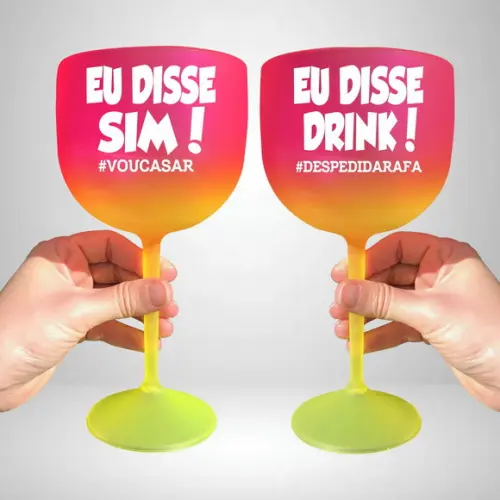 Taça de Gin Degradê Eu Disse Sim e Eu Disse Drink