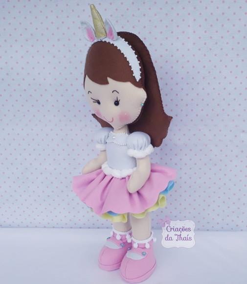 Boneca de Feltro Unicórnio