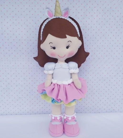 Boneca de Feltro Unicórnio