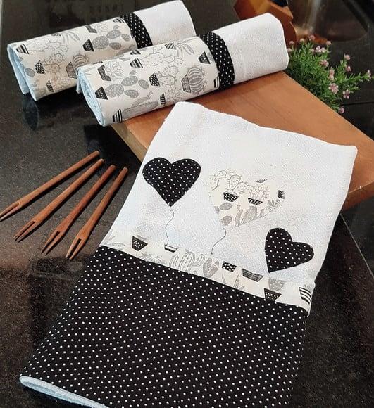 Kit com 3 Panos de Prato