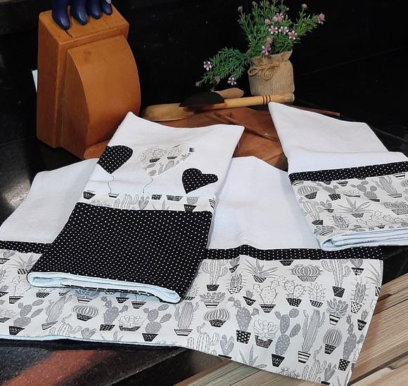 Kit com 3 Panos de Prato