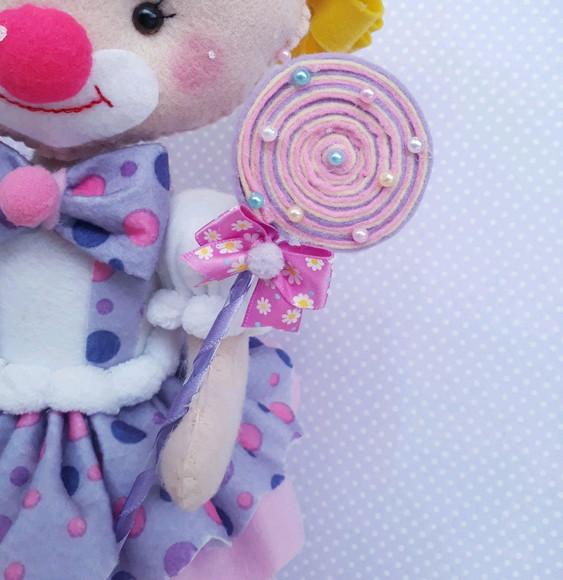 Palhacinha de Feltro Circo Rosa