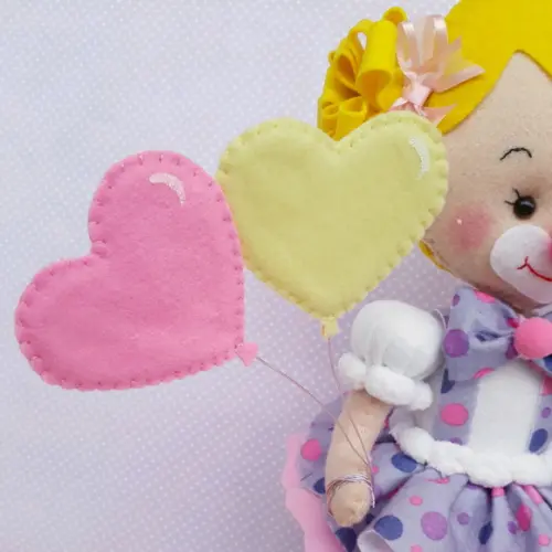 Palhacinha de Feltro Circo Rosa