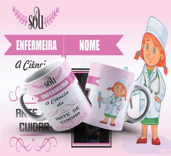 Caneca Personalizada de Porcelana Profissão Enfermeira