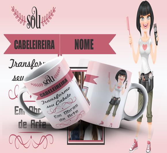 Caneca Personalizada de Porcelana Profissão Cabelereira