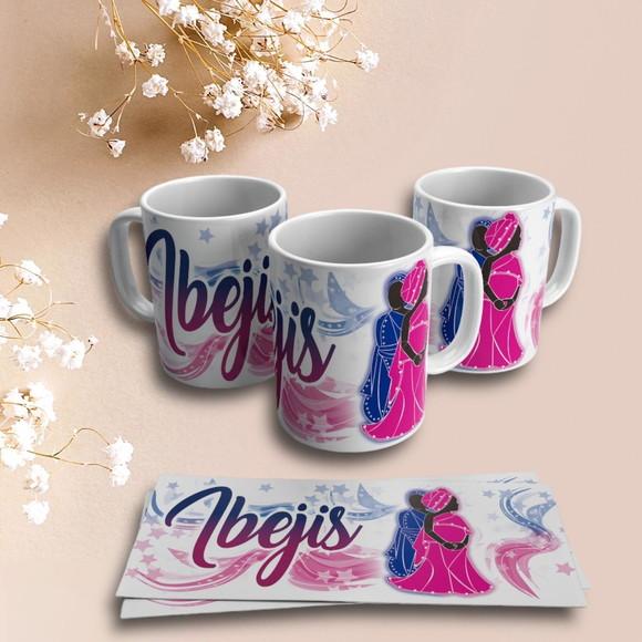 Caneca Personalizada de Porcelana Orixá Ibejis