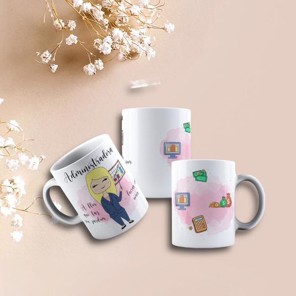 Caneca de Porcelana Profissão Administradora
