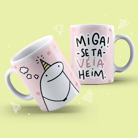 Caneca Personalizada de Porcelana Flork Aniversário