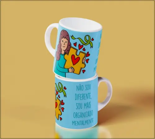 Caneca Personalizada de Porcelana Autismo