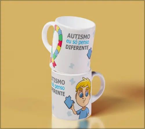 Caneca Personalizada de Porcelana Autismo