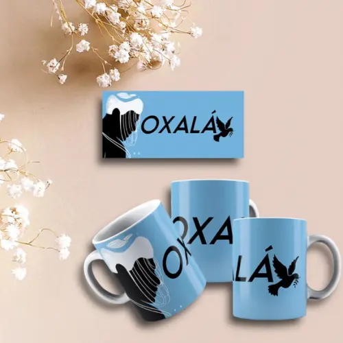 Caneca Personalizada de Porcelana Orixá Oxalá