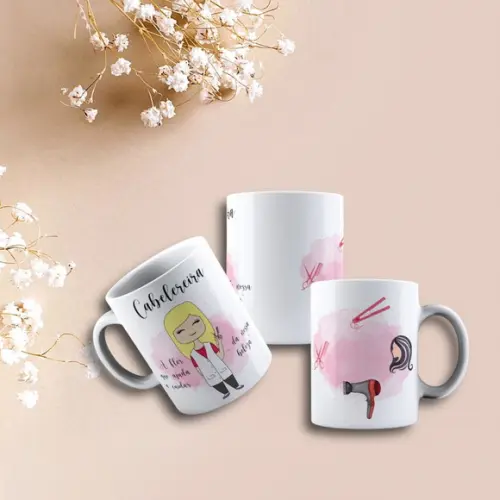 Caneca Personalizada de Porcelana Profissão Cabelereira