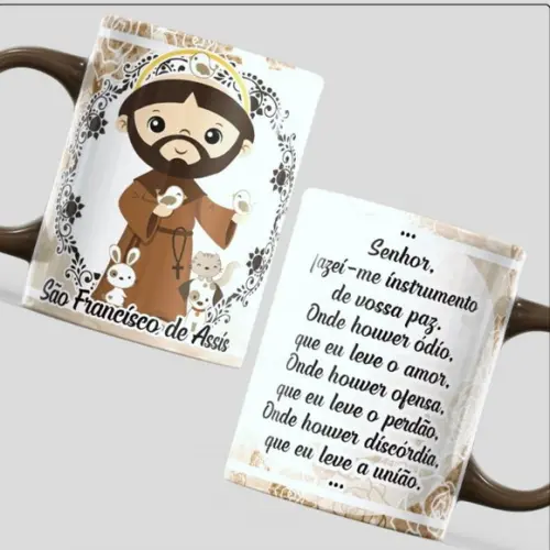 Caneca Personalizada de Porcelana São Franscisco de Assis