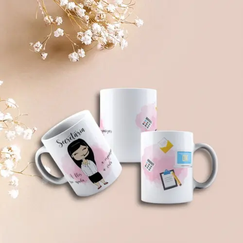 Caneca de Porcelana Profissão Secretária
