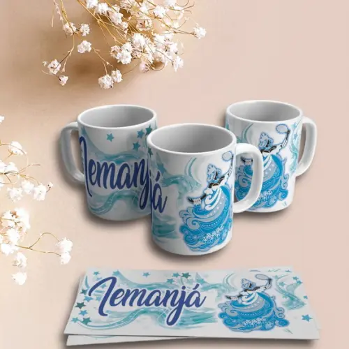 Caneca Personalizada de Porcelana Orixá Iemanjá