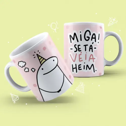 Caneca Personalizada de Porcelana Flork Aniversário