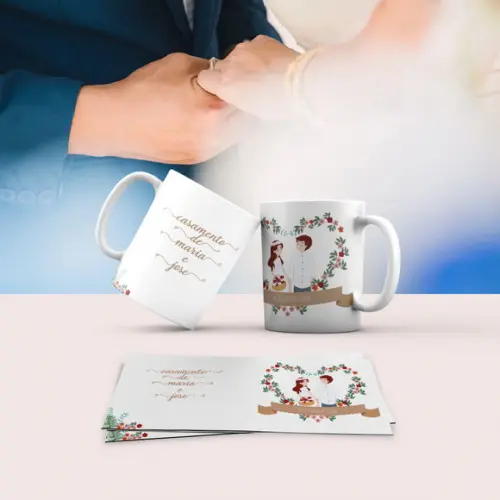 Caneca Personalizada de Porcelana Casamento