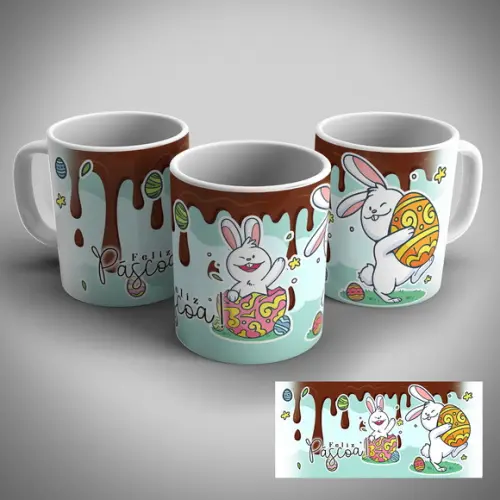Caneca Personalizada de Porcelana Páscoa