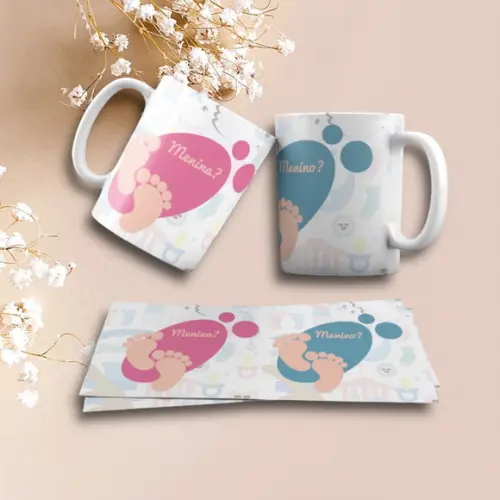 Caneca Personalizada de Porcelana Chá Revelação