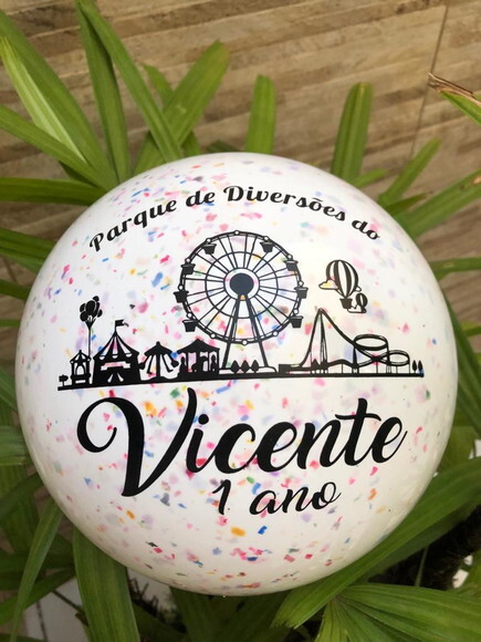 Kit 40 Bolas Personalizadas Confetes - 23cm