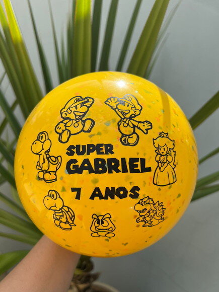 Kit 20 Bolas Personalizadas Confetes - 23cm