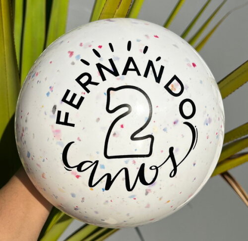 Kit 25 Bolas Personalizadas (23cm) Confetes