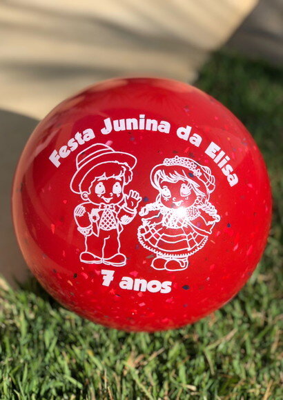 Kit 30 Bolas Personalizadas (23cm) Confetes